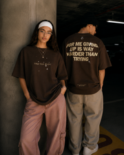 Script Tee Coffee Brown Set2