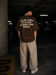 Script Tee Coffee Brown Set2
