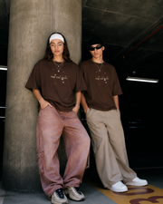 Script Tee Coffee Brown Set2