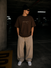 Script Tee Coffee Brown Set2