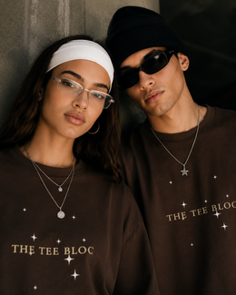 Script Tee Coffee Brown Set2